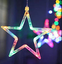 Гірлянда штора STAR CURTAIN MULTI 7753 Зірки, різнокольорова, фото 3