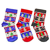 Высокие детские носочки с новогодними рисунками деми носки для мальчика девочки BROSS