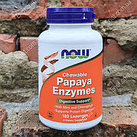 Фермент NOW Foods Papaya Enzymes (Энзим Папайи) 180 таблеток для рассасывания