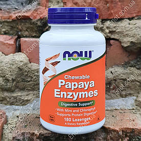 Фермент NOW Foods Papaya Enzymes (Ензим Папайї) 180 таблеток для розсмоктування