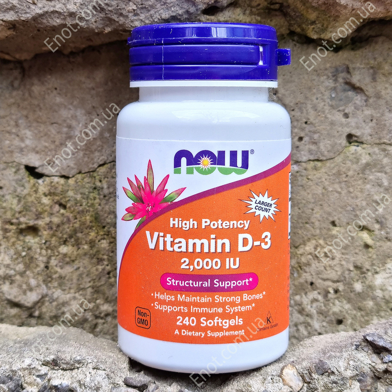 Вітамін Д3 NOW Foods Vitamin D-3 2000 IU (50 мкг) 240 гелевих капсул, фото 1