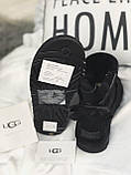 Уги жіночі UGG Mini Bailey Bow Black чорні мінітривалі натуральний замш на хутрі зі стрічками, фото 5