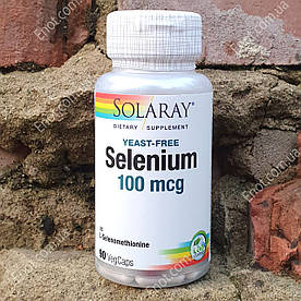 Селен Solaray Selenium 100 мкг 90 вегетаріанських капсул