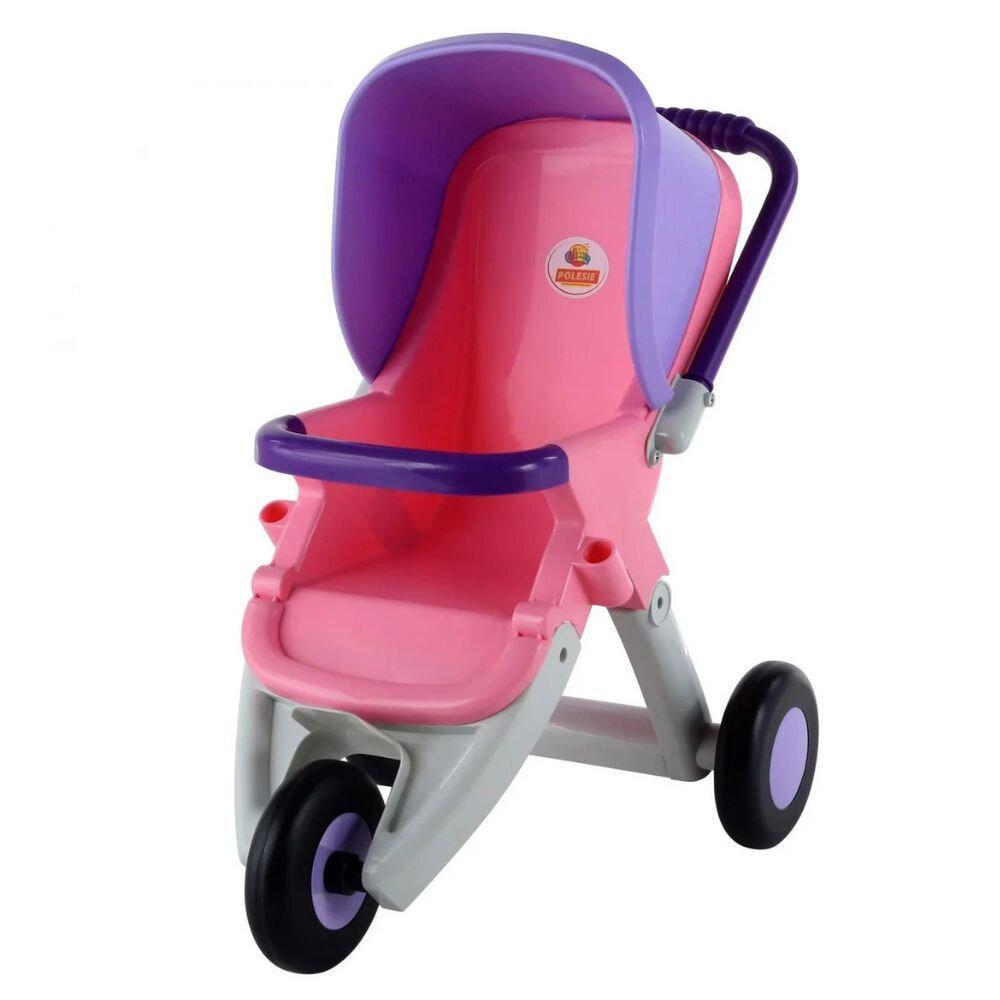 Детская коляска для кукол Polesie прогулочная 3-х колёсная, удобная ручка,сиденье для куклы, розово-фиолетовая - фото 2 - id-p1507464286