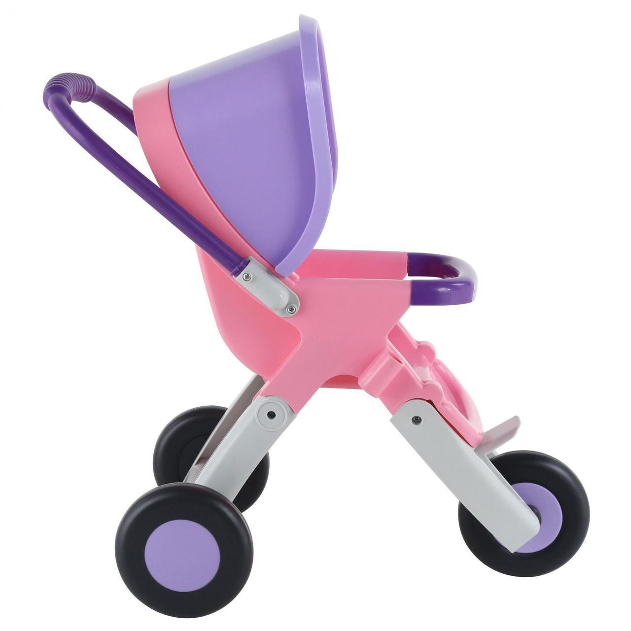 Детская коляска для кукол Polesie прогулочная 3-х колёсная, удобная ручка,сиденье для куклы, розово-фиолетовая - фото 8 - id-p1507464286