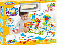 Развивающий детский конструктор мозаика Qunxing toys 237 деталей, игра 2 в 1 для малышей, разноцветный