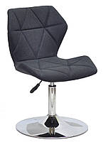 Стілець Greg CH-Base шеніл темно-сірий SH — 2 на хромованій опорі-бліні, поворотний із регулюванням висоти, фото 2