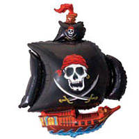 1207-1043 Кулька Ф ФІГУРА/11 Корабель піратский чорний