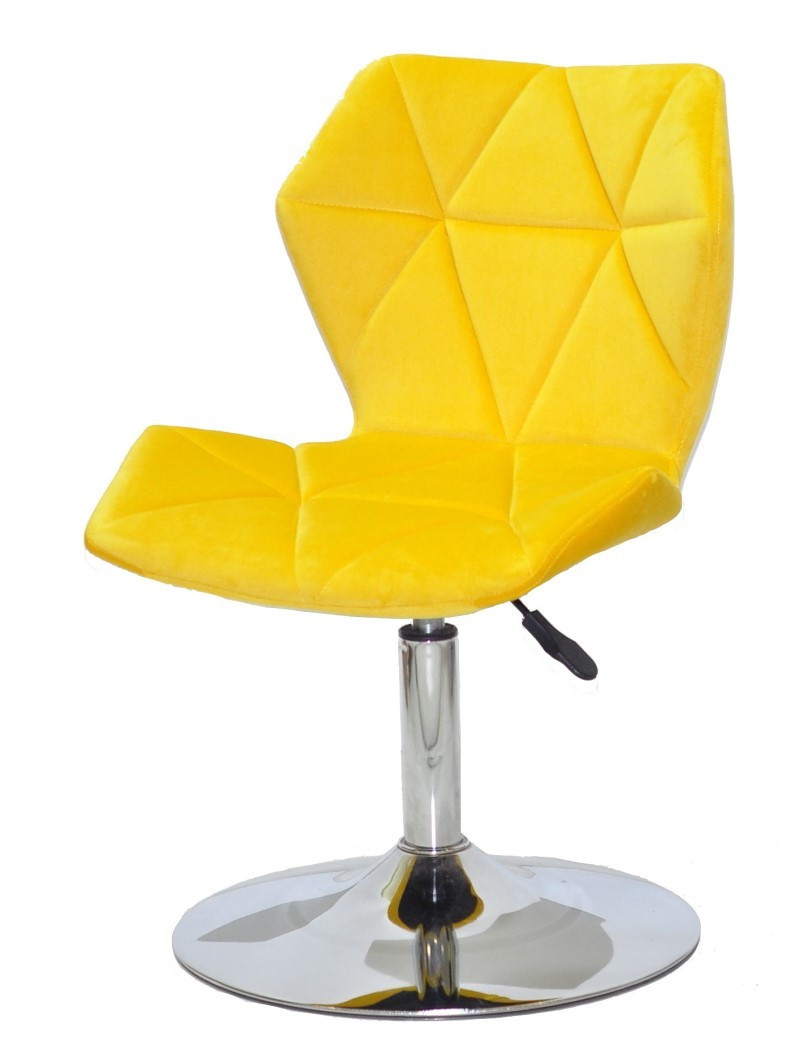 Стілець Greg CH-Base велюр жовтий B-1027 на хромованій опорі-бліні, поворотний із регулюванням висоти, фото 1