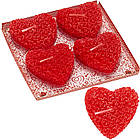 Свічки декоративні подарункові Серце з троянд 4шт/уп арт.10-82, фото 4