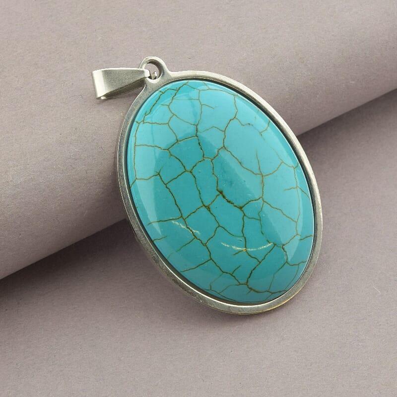 Кулон 'Stainless Steel' Бірюза, фото 1