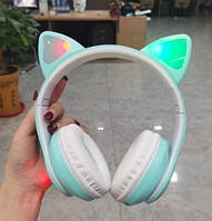 Беспроводные MP3 блютус наушники с кошачьими ушками и подсветкой Cat Ear детские Bluetooth наушники с ушками