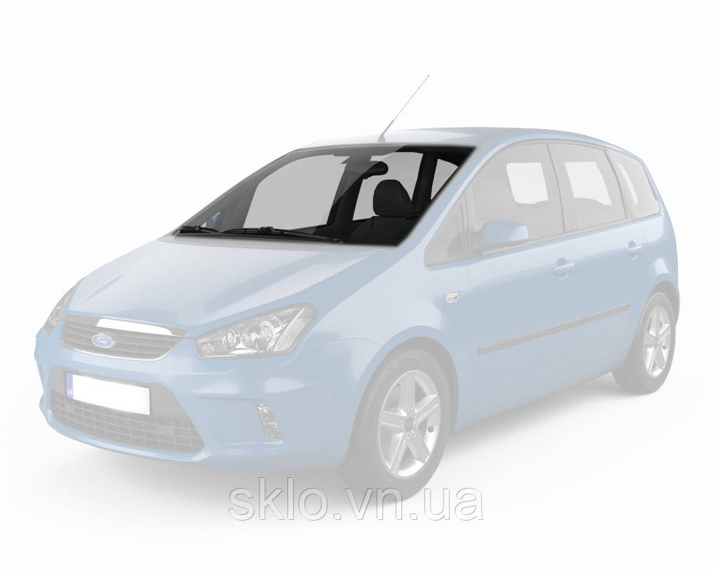 Лобове скло Ford C-MAX (2003-2010) Форд Сі-Макс з Датчиком дощу та світла з кріпленням та молдингом, фото 1