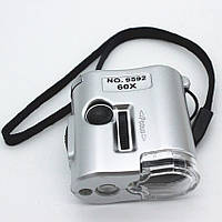 Кишеньковий мікроскоп MG 9592 60X з LED і ультрафіолетовим підсвічуванням