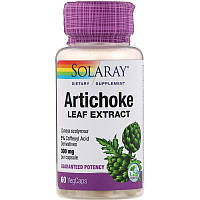 Solaray, Екстракт з листя артишоку, 300 мг Артишок 60 рослинних капсул