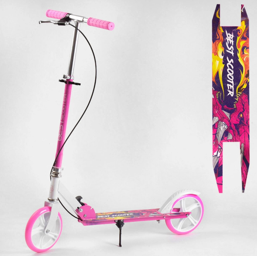 Самокат дитячий двоколісний для хлопчика дівчинки 5 6 7 років Best Scooter 67002 з ручним гальмом