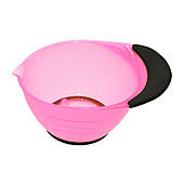 Миска для фарбування волосся, масок, фарб пластикова з прогумованою ручкою, дном MР7 рожева