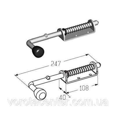 Засув на ворота Alutech SB0100