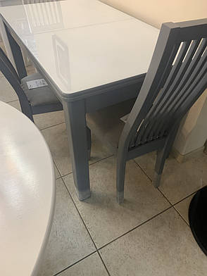 Обідній стіл розкладний зі скляною стільницею Космо Модуль Люкс, сірий, фото 2