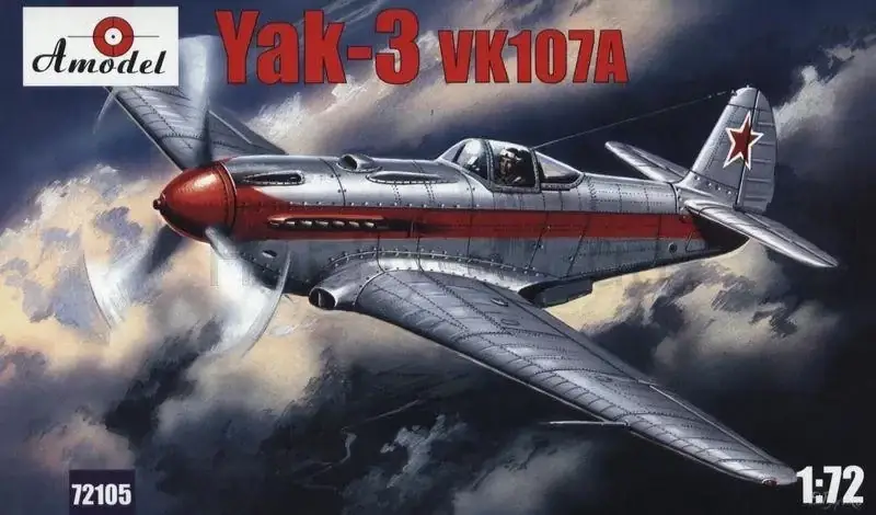 Збірна модель літака Як-3 з двигуном ВК-107А.1/72 AMODEL 72105, фото 1