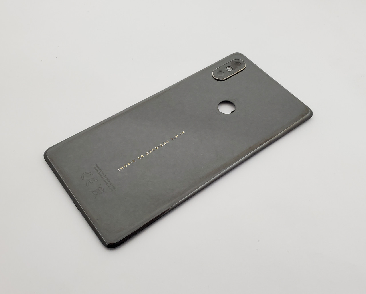 Із дефектом. кришка xiaomi mi mix 2s чорна сервісний оригінал з розборки (подряпини)
