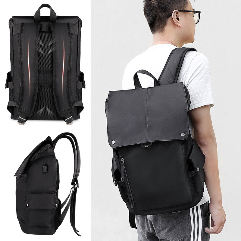 Чоловічий міський рюкзак (для ноутбука) — чорний