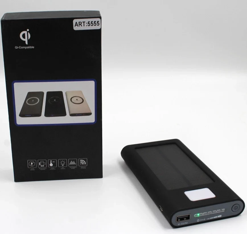 Зовнішній акумулятор з бездротовою зарядкою QI Power Bank 20000 mAh, фото 1