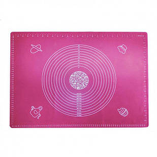 Кондитерський силіконовий килимок для розкачування тіста 50 на 70 см Рожевий