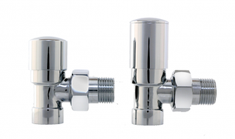 Крани кутові циліндричні VarioTerm Swing chrome 1/2 для рушникосушок + американки. Польща. Комплект