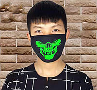 Защитная маска многоразовая хлопковая с люминесцентным принтом
