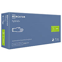 Виниловые перчатки Mercator Hybrid+ размер S синие (50 пар)