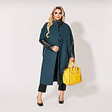 Модне жіноче кашемірове пальто з шкіряними рукавами. 7 кольорів!!!, фото 7