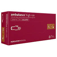 Латексні рукавички Mercator Ambulance High Risk розмір XL сині (25 пар)