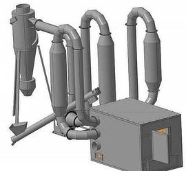 Аеродинамічна сушарка, у складі лінії брикетування