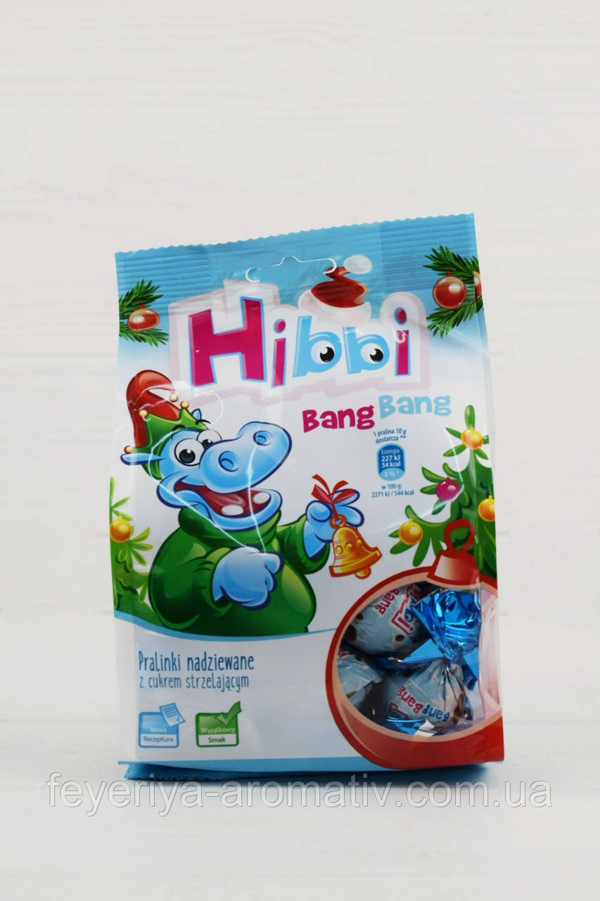 Дитячі цукерки з начинкою праліне полуничний йогурт Hibbi Bang Band 170г (Польща)