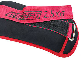 Обважнювачі спортивні MYAKI 2,5 кг (фіксовані/сталь) червоно-чорні