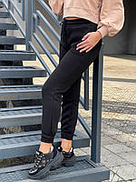 Стильные трендовые женские штаны джоггеры тёплые на флисе премиум качества Не Кашлатится 46-48