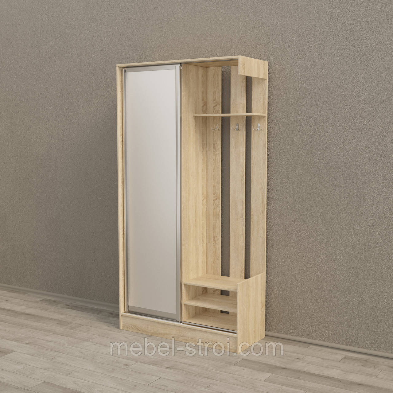 Прихожая Современная Маленькая с Зеркалом с Полками для Обуви ДСП ...