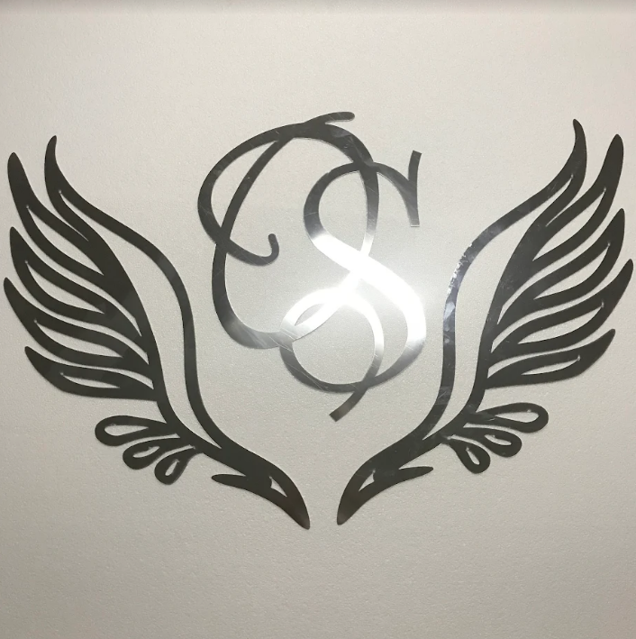 Монограма ініціали з крилами на весілля Manific Decor