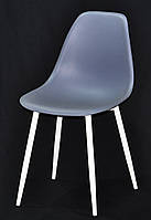Стул Nik Metal-WT синий 57, пластиковый стул на белых металлических ножках Eames стиль модерн