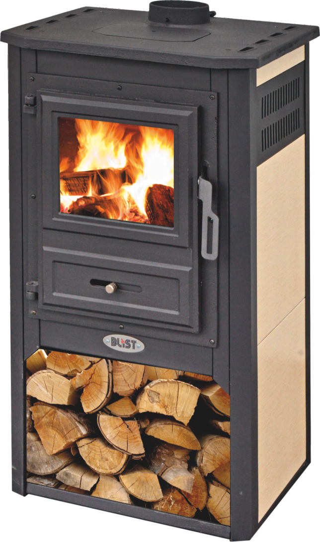 Чавунна піч-камін Blist Konzul 9 кВт печі чавунні опалювально варильні для дому та дачі