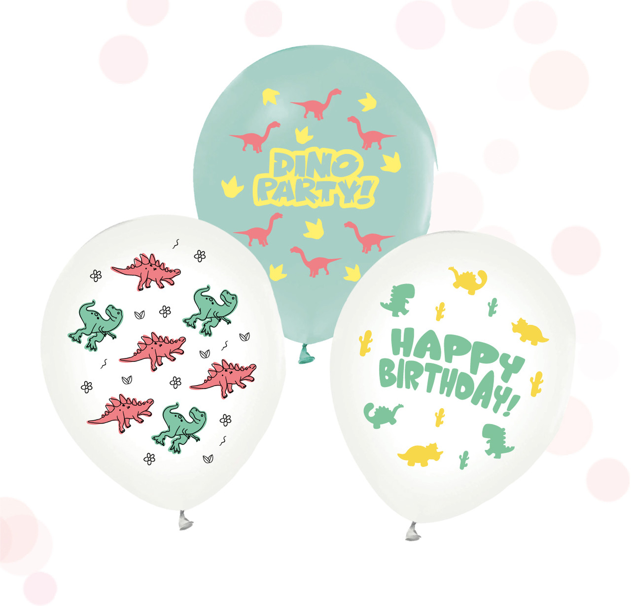 Латексні повітряні кульки 12" (30см.) "Dino Party" асорті ТМ "Твоя Забава"  50шт.