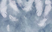 Фотообои Chameleon Голубые воздушные перья 100х100см