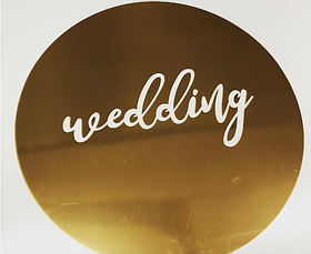 Монограма на весілля із дзеркального пластику діаметром 60 см Manific Decor