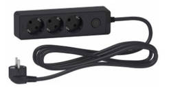 Подовжувач 3 троянд з заз.+2*USB чорн 1.5 м