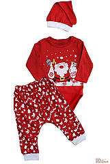 ОПТОМ Костюм новогодний боди+штанишки с Дедом Морозом и подарками (62 см.)  Baby Lux 8690011002623