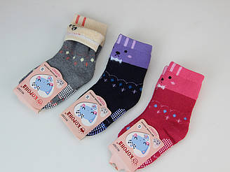 Шкарпетки дитячі термо махрові з гальмами Корона 8-16 місяців для дівчаток