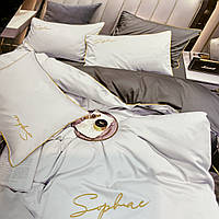 Комплект якісної постільної білизни із сатину Євро розмір 200*220 см