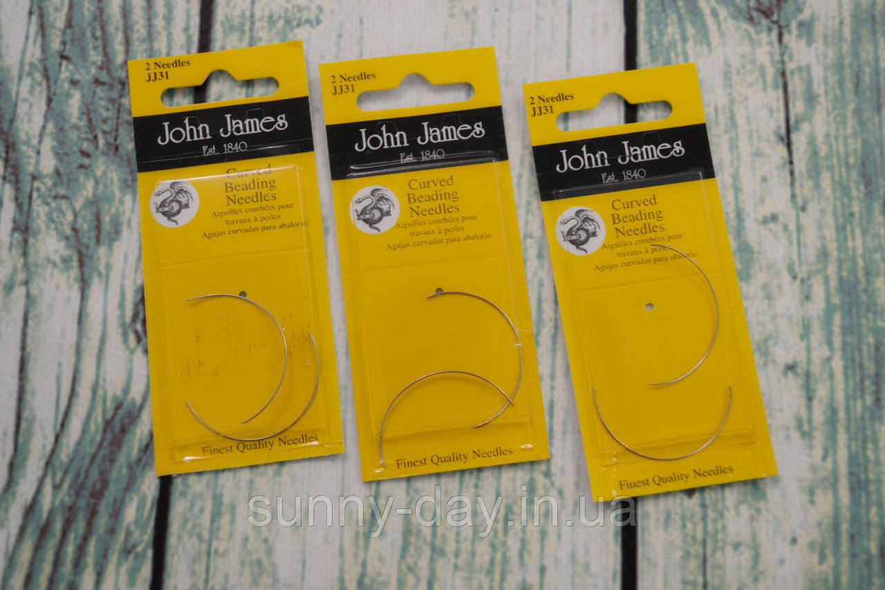 Голки для вишивки бісером John James №10 Curved Beading вигнуті, фото 1