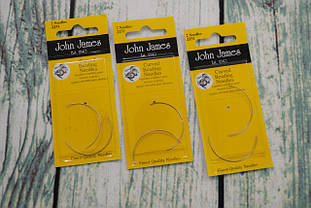 Голки для вишивки бісером John James №10 Curved Beading вигнуті